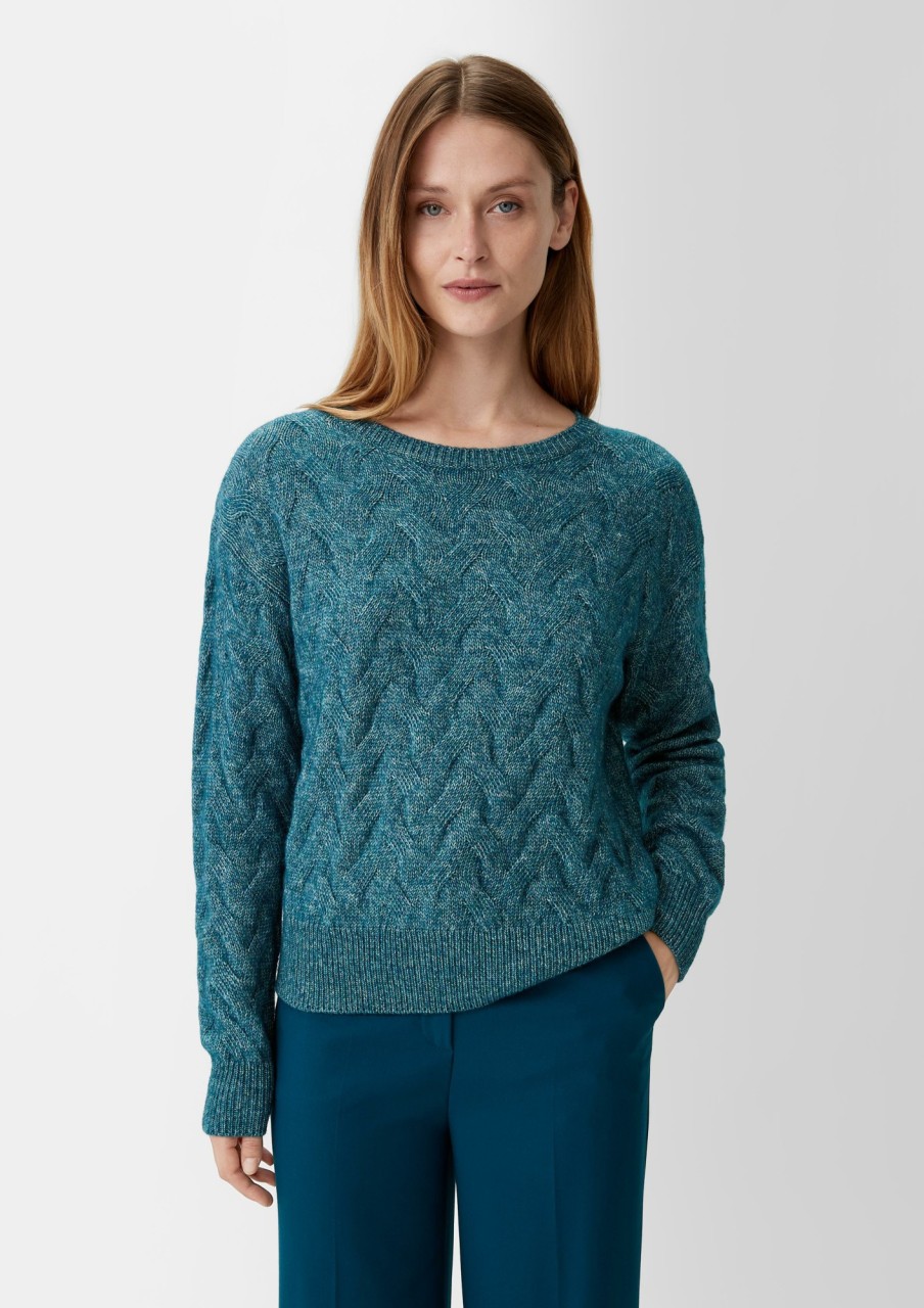 Comma Strickpullover Mit Zopfmuster Strick