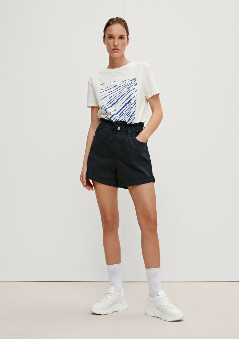 Comma Regular: Shorts Mit Paperbag-Bund Jeans