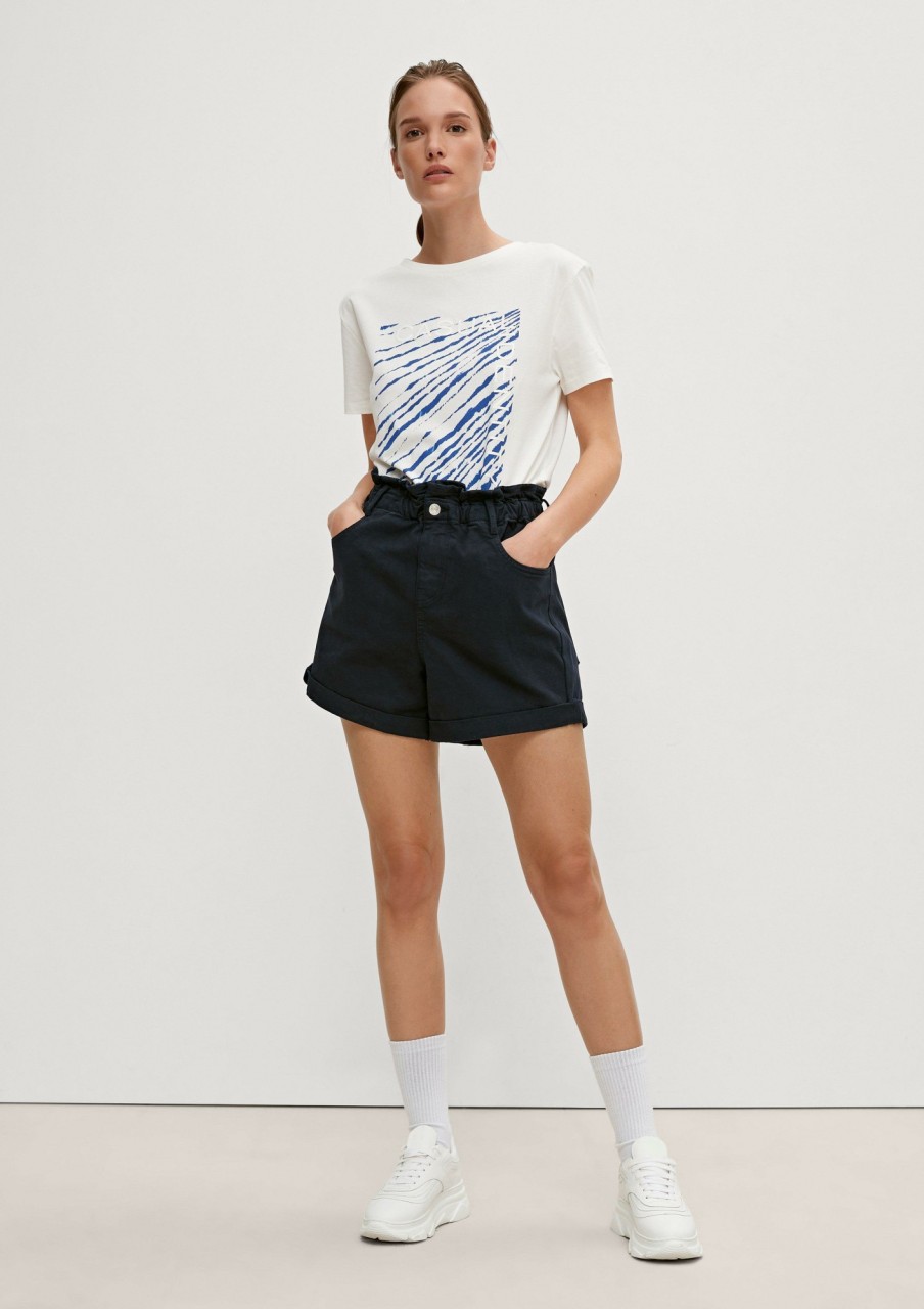 Comma Regular: Shorts Mit Paperbag-Bund Jeans