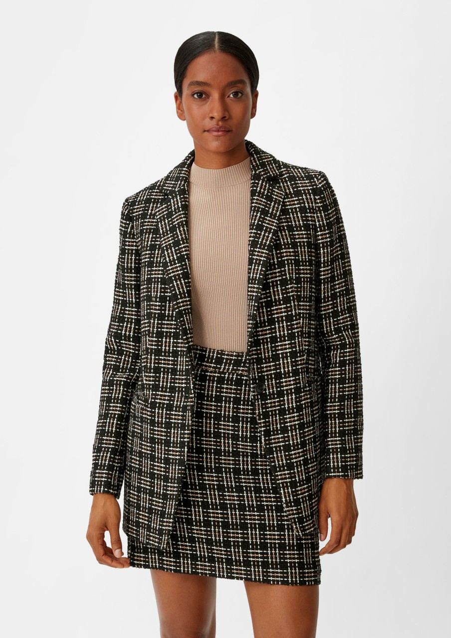 Comma Blazer Aus Multicolor-Tweed Blazer