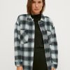 Comma Kariertes Overshirt Aus Wollmix Jacken