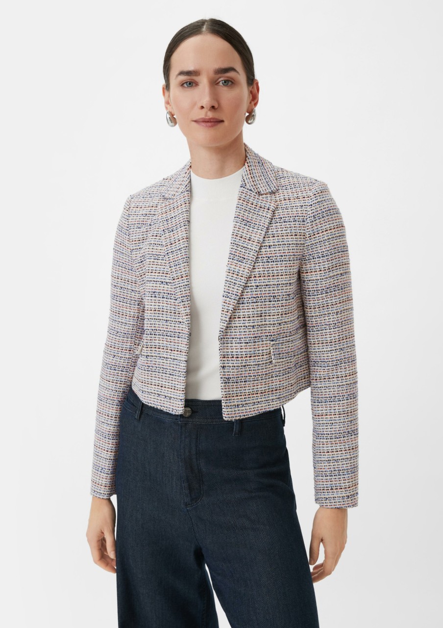 Comma Blazer Mit Strickmuster Blazer