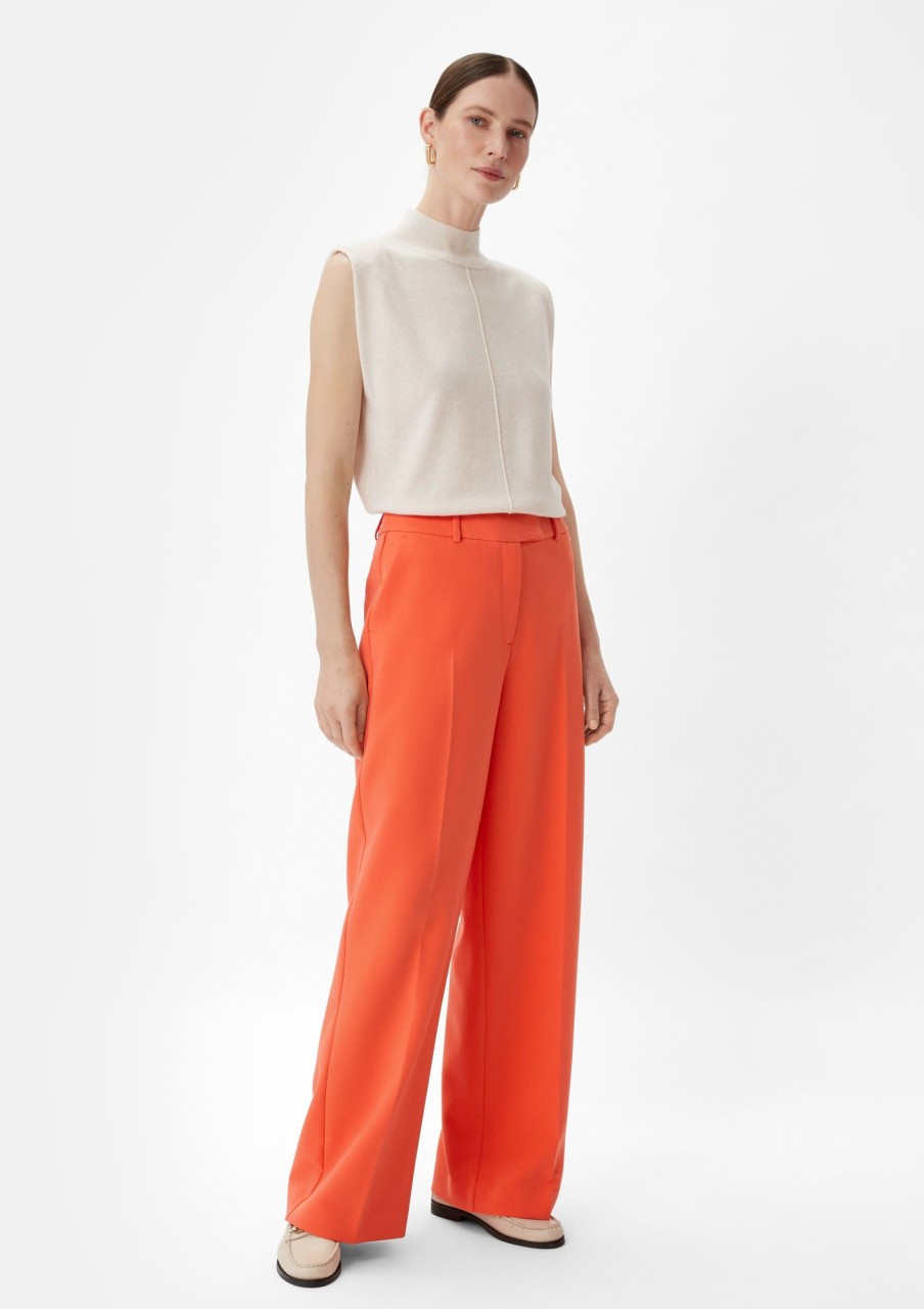 Comma Regular: Twill-Hose Mit Wide Leg Hosen