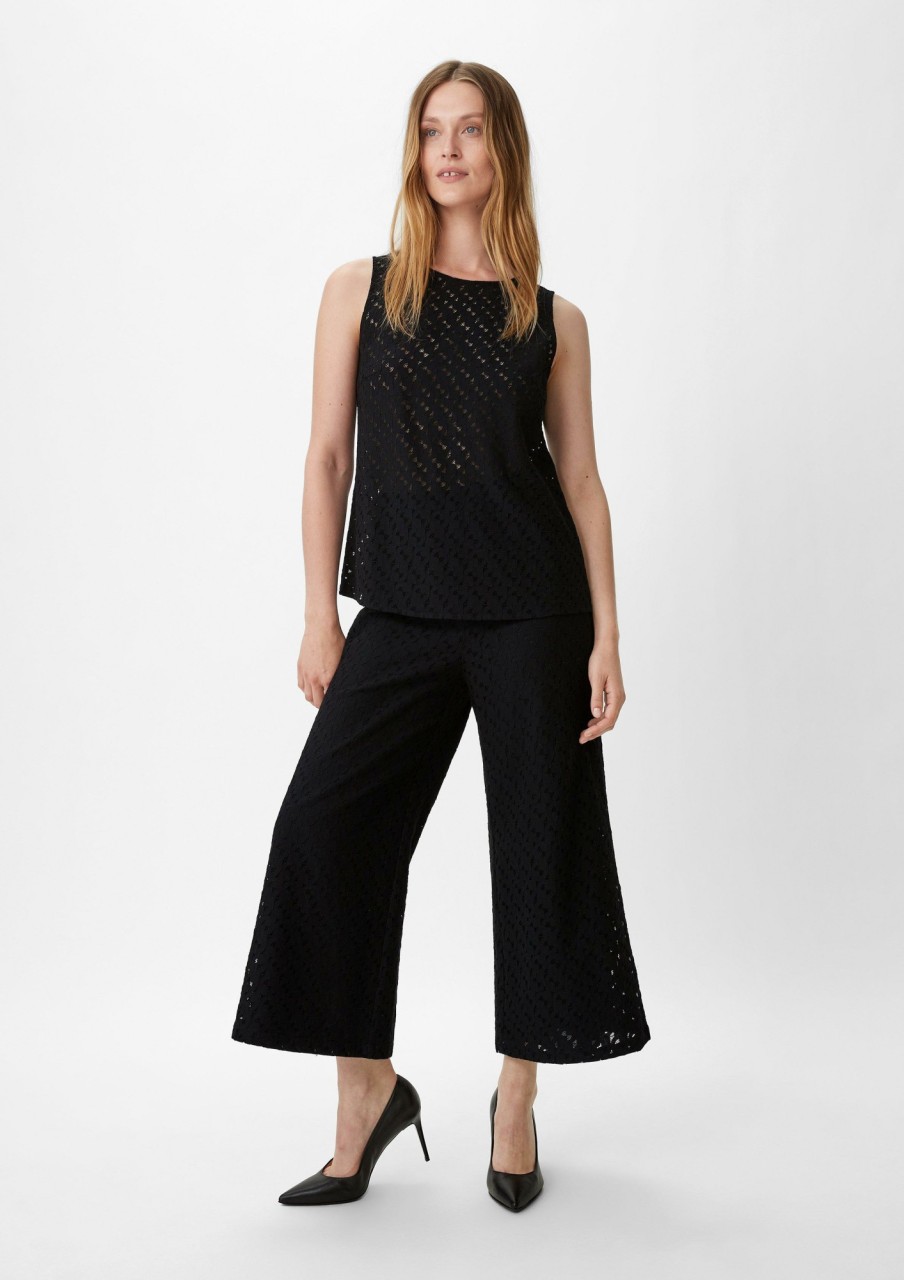 Comma Regular: Wide-Leg-Hose Aus Spitze Hosen