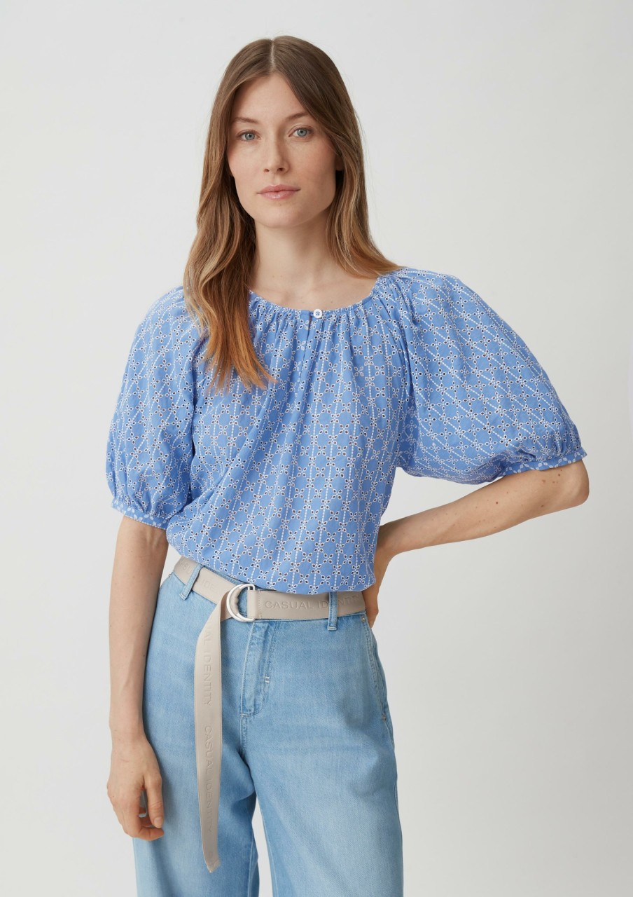 Comma Bluse Mit Broderie Anglaise Blusen