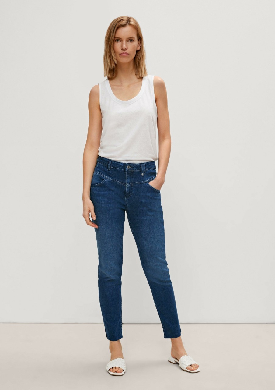 Comma Slim: 7/8-Jeans Mit High Waist Hosen