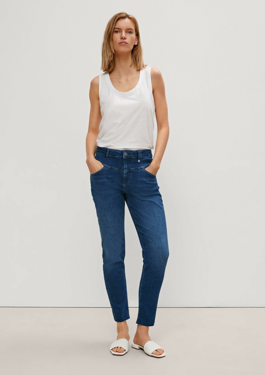 Comma Slim: 7/8-Jeans Mit High Waist Hosen