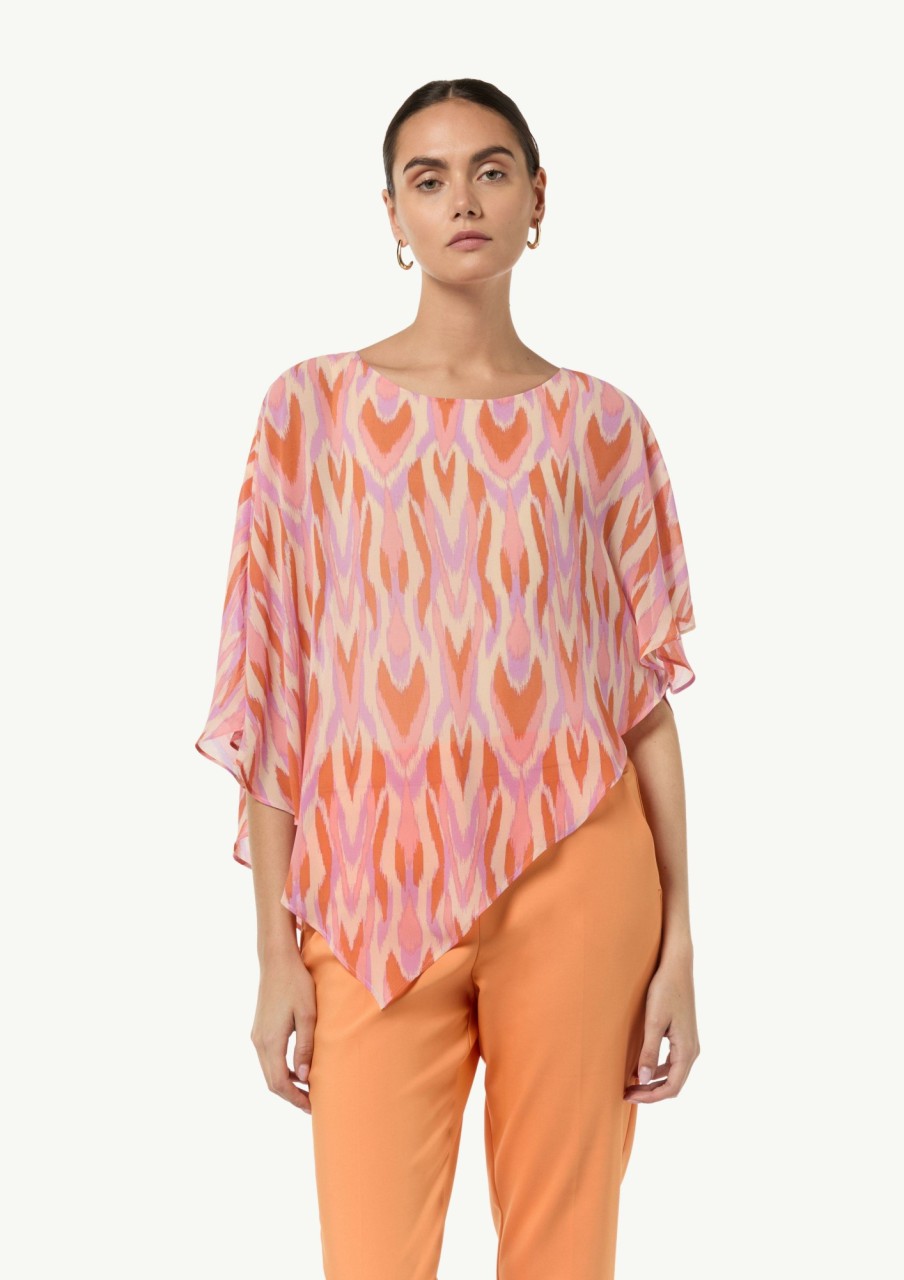 Comma Bluse Mit Asymmetrischem Chiffon-Overlay Blusen