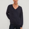 Comma V-Neck-Pulli Aus Viskosemix Strick