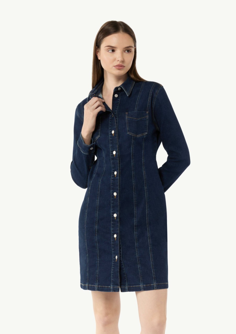 Comma Denim-Kleid Mit Ziernahten Kleider