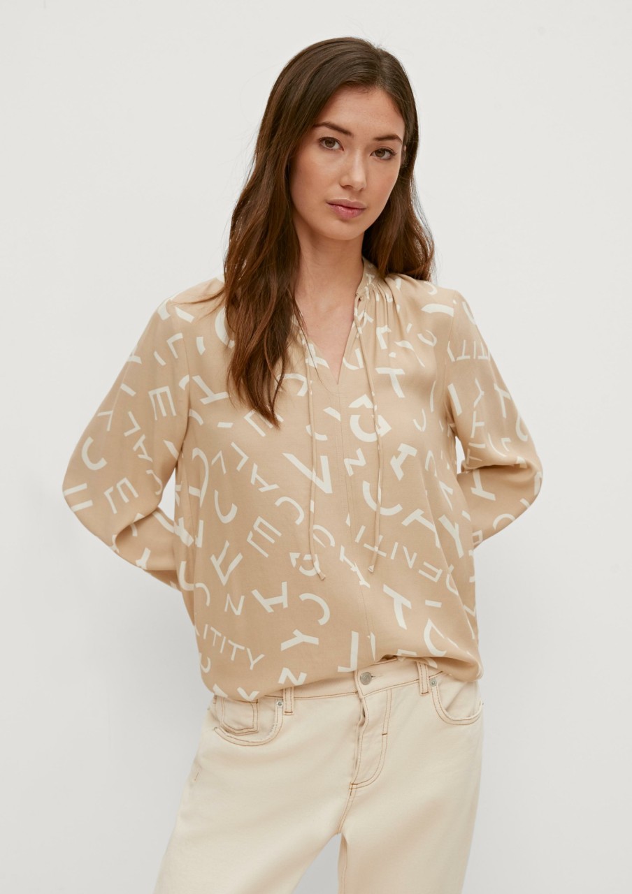 Comma Viskosebluse Mit Allover-Muster Blusen