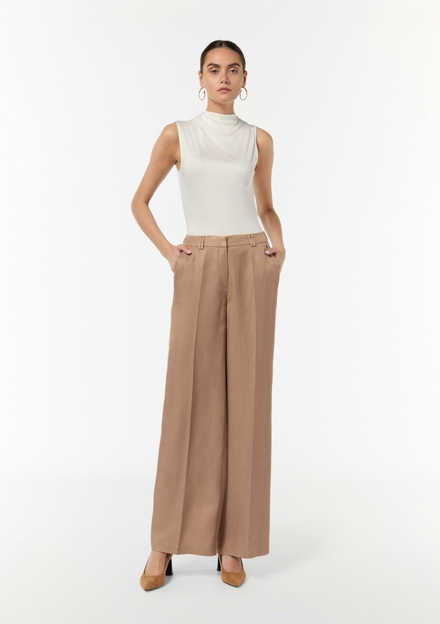 Comma Wide-Leg-Hose Aus Leinenmix Hosen