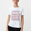 Comma Baumwollshirt Mit Gummiertem Frontprint Shirts