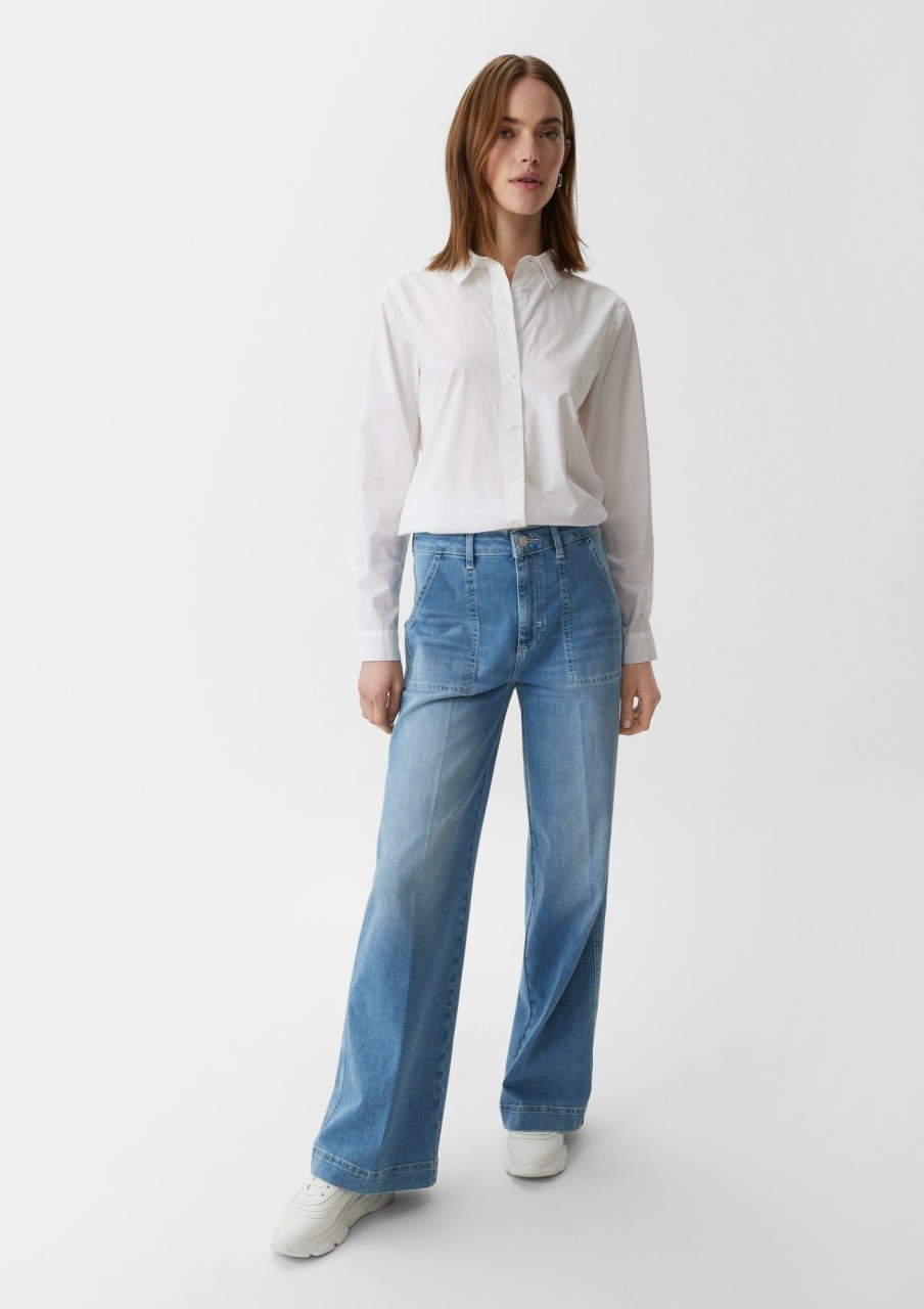 Comma Wide Leg-Jeans Mit Hohem Bund Jeans