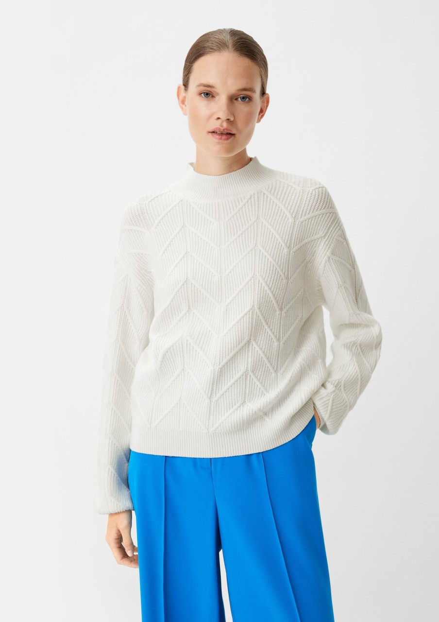 Comma Softer Pullover Mit Strickmuster Strick