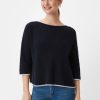 Comma Strickpullover Mit Kontrast-Details Strick