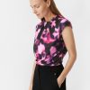 Comma Satinbluse Mit All-Over-Print Blusen