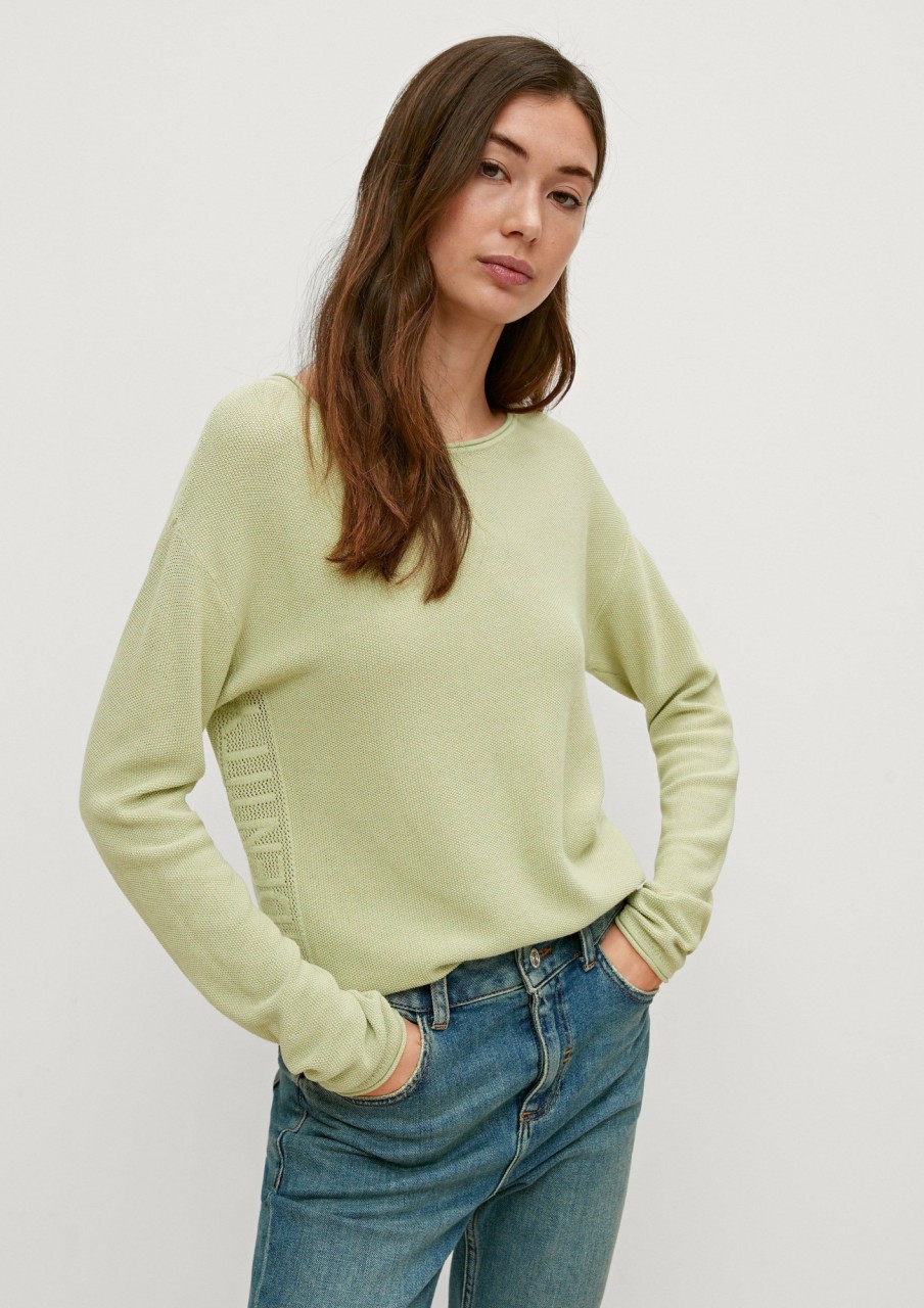 Comma Pullover Aus Baumwollmix Strick