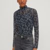 Comma Mesh-Shirt Mit Alloverprint Shirts