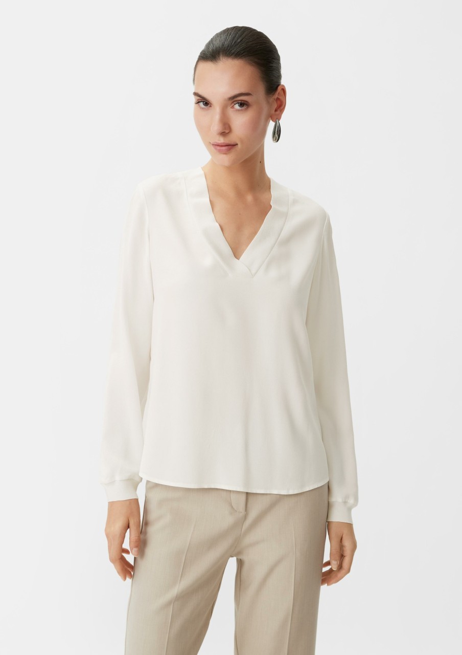 Comma Crepe-Bluse Aus Reiner Viskose Blusen