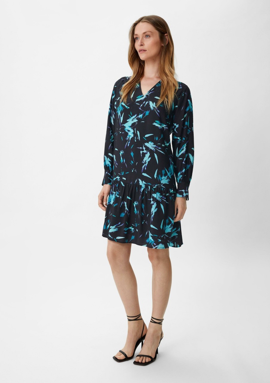 Comma Kleid Mit Allover-Print Kleider