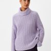 Comma Rippstrickpullover Mit Label-Patch Strick