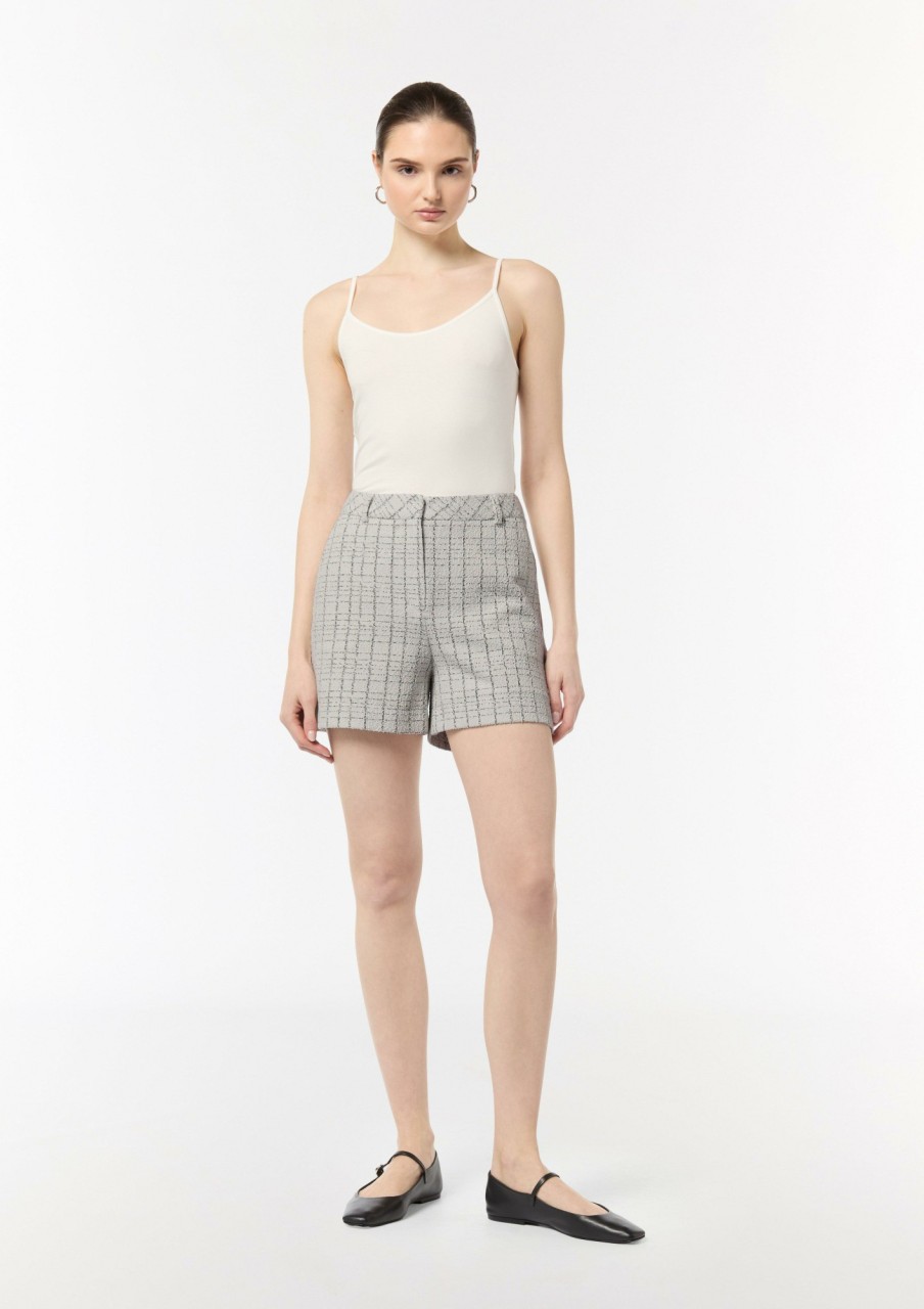 Comma Boucle-Jerseyshorts Mit Metallic-Garn Hosen