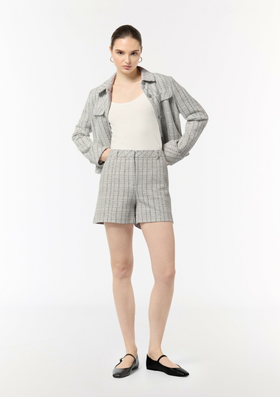 Comma Boucle-Jerseyshorts Mit Metallic-Garn Hosen