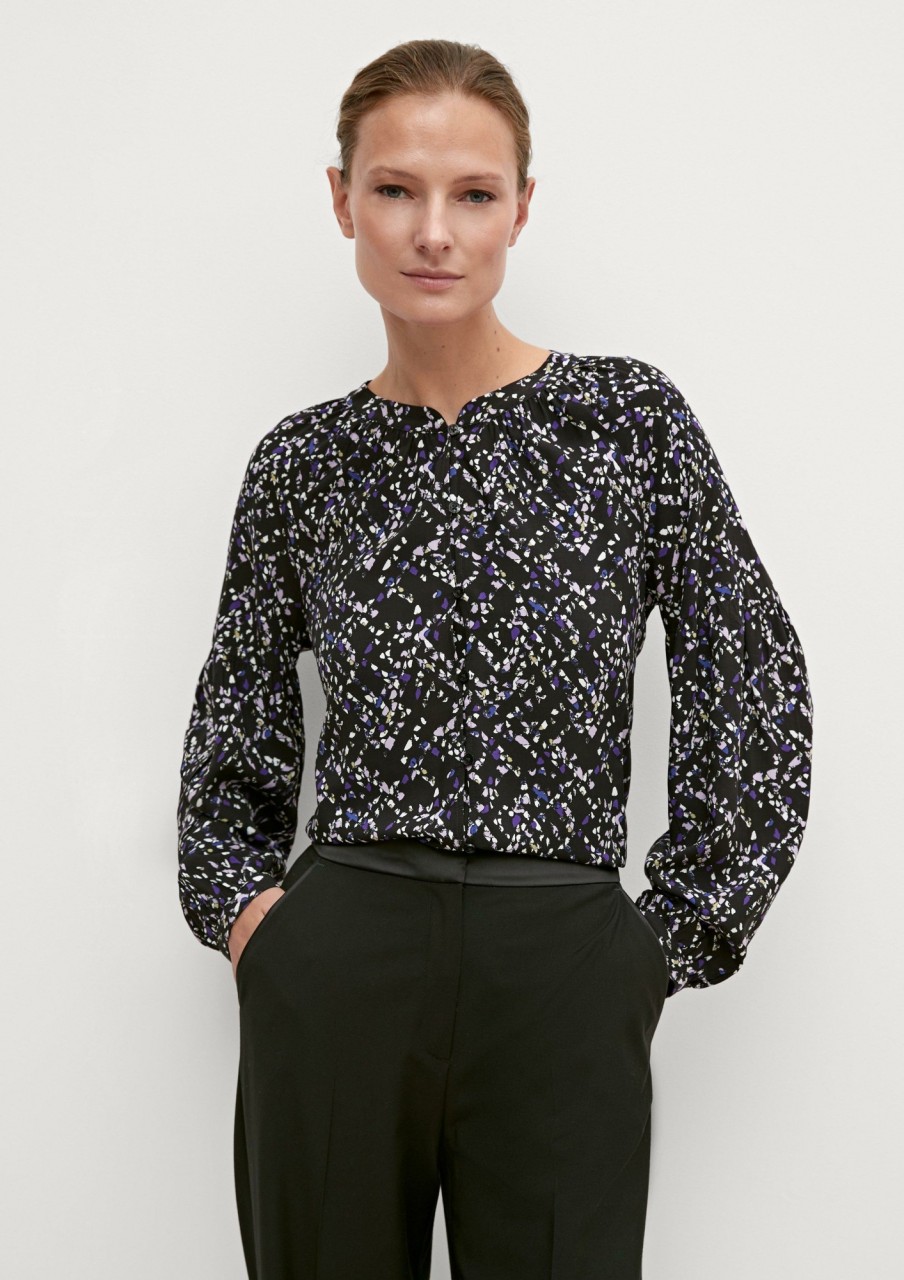 Comma Viskosebluse Mit Abstraktem Muster Blusen