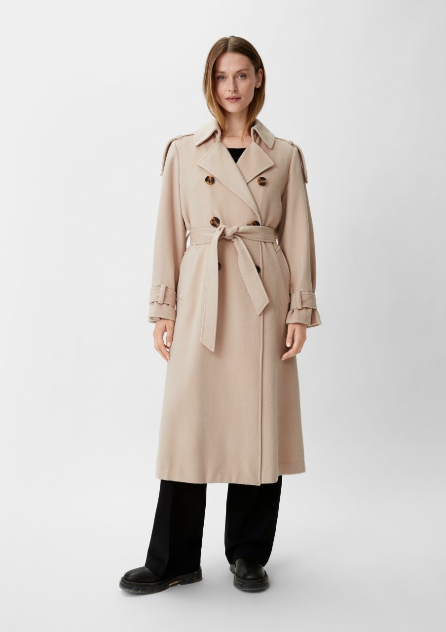 Comma Trenchcoat Aus Wolle Und Viskose Mantel