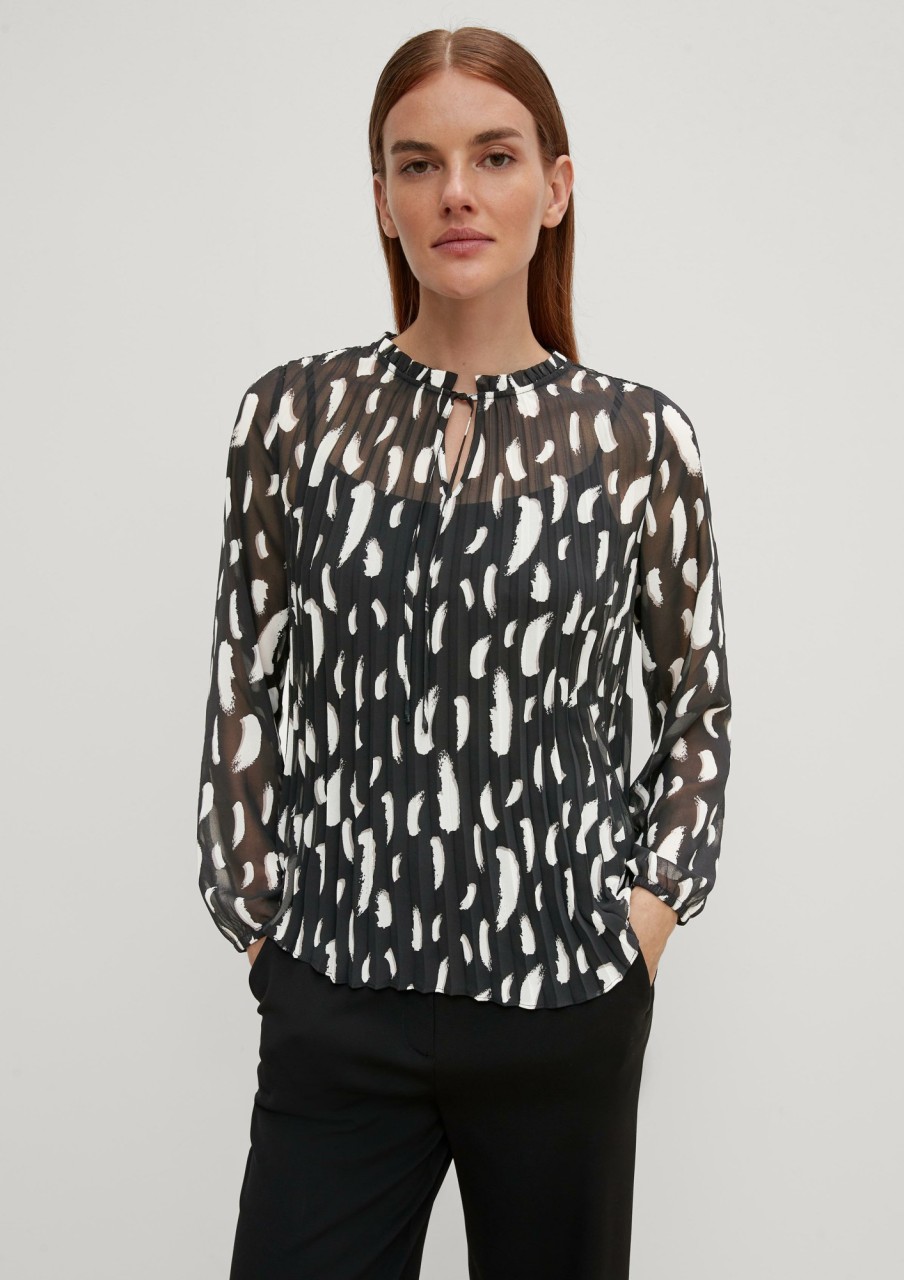 Comma Bluse Mit Ruschenkragen Blusen